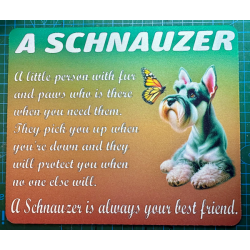 A Schnauzer Poem Mouse Mat Green and Gold Background 