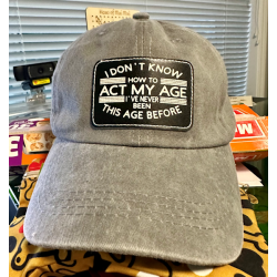 Gray Panel Cap with faux leather patch